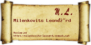 Milenkovits Leonárd névjegykártya